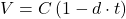 V= C\left( 1-d\cdot t \right)